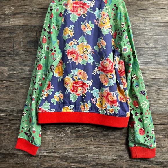 Matilda Jane Red and Green Bomber Jacket Eclectic Floral Style Girls Size 10 - Picture 7 of 7